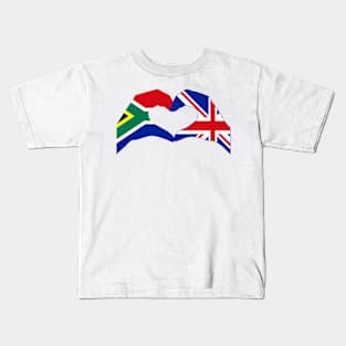 We Heart South Africa & UK Patriot Flag Series Kids T-Shirt